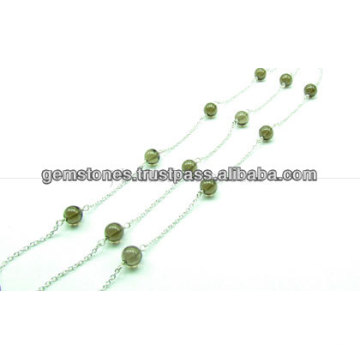 Pierres précieuses naturelles, lisses, rondes, perles, chaînes, argent sterling, gros Gemstone Bezel Jewelry